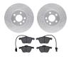 7302-74074 Drilled/Slotted Brake Rotor with 3000-Series Ceramic Brake Pads Kit [Silver], 2001-2003 Audi/Volkswagen, Position: Fr - image 1