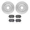 7302-74083 Drilled/Slotted Brake Rotor with 3000-Series Ceramic Brake Pads Kit [Silver], 2006-2021 Audi/Volkswagen, Position: Re - image 1