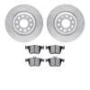 7302-74091 Drilled/Slotted Brake Rotor with 3000-Series Ceramic Brake Pads Kit [Silver], Fits Select Audi/Volkswagen, Position:  - image 1