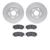 7302-75001 Drilled/Slotted Brake Rotor with 3000-Series Ceramic Brake Pads Kit [Silver], 1990-1990 Lexus/Toyota/Scion, Position: - image 1