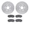 7302-75002 Drilled/Slotted Brake Rotor with 3000-Series Ceramic Brake Pads Kit [Silver], 1991-1992 Lexus/Toyota/Scion, Position: - image 1
