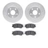 7302-75003 Drilled/Slotted Brake Rotor with 3000-Series Ceramic Brake Pads Kit [Silver], 1992-1998 Lexus/Toyota/Scion, Position: - image 1