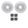 7302-75004 Drilled/Slotted Brake Rotor with 3000-Series Ceramic Brake Pads Kit [Silver], 1990-1992 Lexus/Toyota/Scion, Position: - image 1