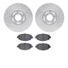 7302-75005 Drilled/Slotted Brake Rotor with 3000-Series Ceramic Brake Pads Kit [Silver], 1992-2000 Lexus/Toyota/Scion, Position: - image 1