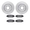 7302-75007 Drilled/Slotted Brake Rotor with 3000-Series Ceramic Brake Pads Kit [Silver], 1992-2000 Lexus/Toyota/Scion, Position: - image 1