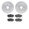 7302-75008 Drilled/Slotted Brake Rotor with 3000-Series Ceramic Brake Pads Kit [Silver], 1993-1994 Lexus/Toyota/Scion, Position: - image 1
