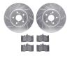 7302-75013 Drilled/Slotted Brake Rotor with 3000-Series Ceramic Brake Pads Kit [Silver], 2001-2006 Lexus/Toyota/Scion, Position: - image 1