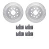 7302-75014 Drilled/Slotted Brake Rotor with 3000-Series Ceramic Brake Pads Kit [Silver], 2001-2006 Lexus/Toyota/Scion, Position: - image 1