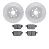 7302-75035 Drilled/Slotted Brake Rotor with 3000-Series Ceramic Brake Pads Kit [Silver], 2011-2017 Lexus/Toyota/Scion, Position: - image 1