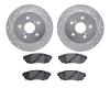 7302-75037 Drilled/Slotted Brake Rotor with 3000-Series Ceramic Brake Pads Kit [Silver], Fits Select Lexus/Toyota/Scion, Positio - image 1