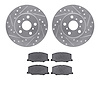7302-76003 Drilled/Slotted Brake Rotor with 3000-Series Ceramic Brake Pads Kit [Silver], 1987-1987 Lexus/Toyota/Scion, Position: - image 1