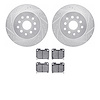 7302-76008 Drilled/Slotted Brake Rotor with 3000-Series Ceramic Brake Pads Kit [Silver], 1993-1998 Lexus/Toyota/Scion, Position: - image 1