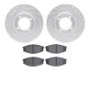 7302-76023 Drilled/Slotted Brake Rotor with 3000-Series Ceramic Brake Pads Kit [Silver], 1981-1982 Lexus/Toyota/Scion, Position: - image 1