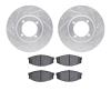 7302-76025 Drilled/Slotted Brake Rotor with 3000-Series Ceramic Brake Pads Kit [Silver], 1984-1987 Lexus/Toyota/Scion, Position: - image 1