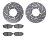 7302-76027 Drilled/Slotted Brake Rotor with 3000-Series Ceramic Brake Pads Kit [Silver], 1984-1995 Lexus/Toyota/Scion, Position: - image 1