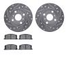 7302-76030 Drilled/Slotted Brake Rotor with 3000-Series Ceramic Brake Pads Kit [Silver], 1983-1990 Lexus/Toyota/Scion, Position: - image 1
