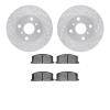 7302-76031 Drilled/Slotted Brake Rotor with 3000-Series Ceramic Brake Pads Kit [Silver], 1985-1988 Multiple Makes/Models, Positi - image 1