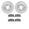 7302-76032 Drilled/Slotted Brake Rotor with 3000-Series Ceramic Brake Pads Kit [Silver], 1984-1988 Multiple Makes/Models, Positi - image 1