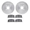 7302-76033 Drilled/Slotted Brake Rotor with 3000-Series Ceramic Brake Pads Kit [Silver], 1986-1989 Lexus/Toyota/Scion, Position: - image 1