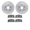 7302-76034 Drilled/Slotted Brake Rotor with 3000-Series Ceramic Brake Pads Kit [Silver], 1986-1989 Lexus/Toyota/Scion, Position: - image 1