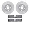 7302-76035 Drilled/Slotted Brake Rotor with 3000-Series Ceramic Brake Pads Kit [Silver], 1987-1992 Multiple Makes/Models, Positi - image 1
