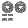 7302-76037 Drilled/Slotted Brake Rotor with 3000-Series Ceramic Brake Pads Kit [Silver], 1990-1991 Lexus/Toyota/Scion, Position: - image 1