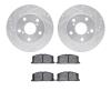 7302-76038 Drilled/Slotted Brake Rotor with 3000-Series Ceramic Brake Pads Kit [Silver], 1991-1995 Lexus/Toyota/Scion, Position: - image 1