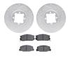 7302-76041 Drilled/Slotted Brake Rotor with 3000-Series Ceramic Brake Pads Kit [Silver], 1982-1985 Lexus/Toyota/Scion, Position: - image 1