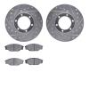 7302-76046 Drilled/Slotted Brake Rotor with 3000-Series Ceramic Brake Pads Kit [Silver], 1987-1988 Lexus/Toyota/Scion, Position: - image 1