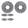 7302-76047 Drilled/Slotted Brake Rotor with 3000-Series Ceramic Brake Pads Kit [Silver], 1989-1993 Lexus/Toyota/Scion, Position: - image 1