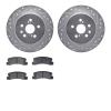 7302-76054 Drilled/Slotted Brake Rotor with 3000-Series Ceramic Brake Pads Kit [Silver], 1990-1993 Lexus/Toyota/Scion, Position: - image 1