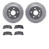 7302-76055 Drilled/Slotted Brake Rotor with 3000-Series Ceramic Brake Pads Kit [Silver], 1992-2003 Lexus/Toyota/Scion, Position: - image 1