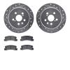 7302-76057 Drilled/Slotted Brake Rotor with 3000-Series Ceramic Brake Pads Kit [Silver], 1994-1995 Lexus/Toyota/Scion, Position: - image 1