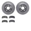 7302-76063 Drilled/Slotted Brake Rotor with 3000-Series Ceramic Brake Pads Kit [Silver], 1999-2003 Lexus/Toyota/Scion, Position: - image 1