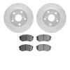 7302-76071 Drilled/Slotted Brake Rotor with 3000-Series Ceramic Brake Pads Kit [Silver], 1989-1992 Lexus/Toyota/Scion, Position: - image 1