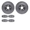 7302-76075 Drilled/Slotted Brake Rotor with 3000-Series Ceramic Brake Pads Kit [Silver], 1986-1992 Lexus/Toyota/Scion, Position: - image 1