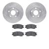 7302-76079 Drilled/Slotted Brake Rotor with 3000-Series Ceramic Brake Pads Kit [Silver], 1992-2003 Lexus/Toyota/Scion, Position: - image 1