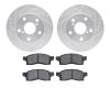 7302-76083 Drilled/Slotted Brake Rotor with 3000-Series Ceramic Brake Pads Kit [Silver], 1991-1991 Lexus/Toyota/Scion, Position: - image 1
