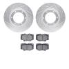 7302-76087 Drilled/Slotted Brake Rotor with 3000-Series Ceramic Brake Pads Kit [Silver], 1993-1997 Lexus/Toyota/Scion, Position: - image 1