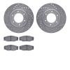 7302-76096 Drilled/Slotted Brake Rotor with 3000-Series Ceramic Brake Pads Kit [Silver], 1993-1998 Lexus/Toyota/Scion, Position: - image 1