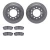 7302-76099 Drilled/Slotted Brake Rotor with 3000-Series Ceramic Brake Pads Kit [Silver], 2001-2009 Lexus/Toyota/Scion, Position: - image 1