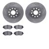 7302-76105 Drilled/Slotted Brake Rotor with 3000-Series Ceramic Brake Pads Kit [Silver], 1993-1998 Lexus/Toyota/Scion, Position: - image 1