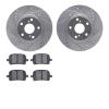 7302-76113 Drilled/Slotted Brake Rotor with 3000-Series Ceramic Brake Pads Kit [Silver], 1999-2001 Lexus/Toyota/Scion, Position: - image 1