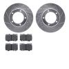 7302-76115 Drilled/Slotted Brake Rotor with 3000-Series Ceramic Brake Pads Kit [Silver], 1998-2007 Lexus/Toyota/Scion, Position: - image 1