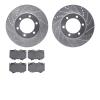 7302-76117 Drilled/Slotted Brake Rotor with 3000-Series Ceramic Brake Pads Kit [Silver], 2000-2002 Lexus/Toyota/Scion, Position: - image 1