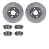 7302-76120 Drilled/Slotted Brake Rotor with 3000-Series Ceramic Brake Pads Kit [Silver], 2000-2005 Lexus/Toyota/Scion, Position: - image 1