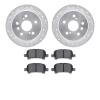 7302-76124 Drilled/Slotted Brake Rotor with 3000-Series Ceramic Brake Pads Kit [Silver], 2000-2003 Lexus/Toyota/Scion, Position: - image 1