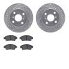 7302-76127 Drilled/Slotted Brake Rotor with 3000-Series Ceramic Brake Pads Kit [Silver], 2000-2000 Lexus/Toyota/Scion, Position: - image 1