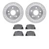 7302-76128 Drilled/Slotted Brake Rotor with 3000-Series Ceramic Brake Pads Kit [Silver], 2000-2001 Lexus/Toyota/Scion, Position: - image 1