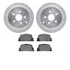 7302-76129 Drilled/Slotted Brake Rotor with 3000-Series Ceramic Brake Pads Kit [Silver], 2005-2010 Lexus/Toyota/Scion, Position: - image 1